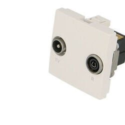Prise TV + FM type "passage" Efapel Quadra & Latina (45x45)
