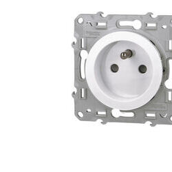 SCHNEIDER ELECTRIC Prise de courant 2P+T 16A 2 connexions par p&ocirc;le blanche Schneider Odace
