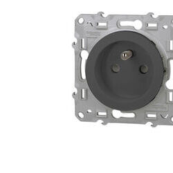 SCHNEIDER ELECTRIC Prise de courant 2P+T 16A 4 connexions par p&ocirc;le anthracite Schneider Odace