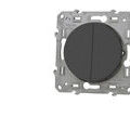 SCHNEIDER ELECTRIC Interrupteur va-et-vient double anthracite Schneider Odace