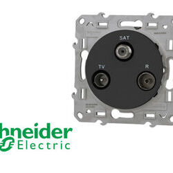 SCHNEIDER ELECTRIC Prise TV + FM + SAT anthracite Schneider Odace