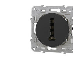 SCHNEIDER ELECTRIC Prise t&eacute;l&eacute;phone en T anthracite Schneider Odace