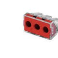 50 connecteurs WAGO 3 entr&eacute;es (rouge) pour fil 6mm�