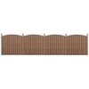 HELLOSHOP26 4 pièces de clôture barrière brise vue brise vent bois composite WPC demi-cercle arrondi 185 x 747 cm brun 03_0000228
