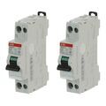ABB-Lot de 2 disjoncteurs Ph+N raccordement Vis 2A-4,5Ka - Courbe C