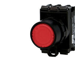Bouton poussoir lumineux rouge complet IMO �22mm, 1NO+1NC, LED 24V