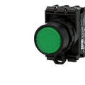Bouton poussoir lumineux vert complet IMO �22mm, 1NO+1NC, LED 24V