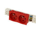 ENSTO Bloc de prise double rouge enclipsable