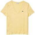 T-shirt Lacoste T shirt Femme Col V Ref 54003 6XP Jaune