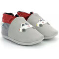 Chaussons b&eacute;b&eacute; Robeez HEROES CAR GRIS CLAIR MARINE ROUGE Gris