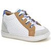 Boots enfant Shoo Pom BOUBA ZIP BOX NAPPA WHITE/CAMEL/BLUE