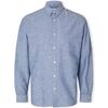Chemise Selected Noos Slimnew-linen Shirt L/S - Medium Blue Denim