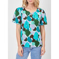 Tee-shirts sur Grenoble : T-shirt La Fiancee Du Mekong Top col tunisien lac&eacute; coton bio TOUMAS Bleu