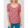 Tee-shirts sur Grenoble : T-shirt La Fiancee Du Mekong Top imprim&eacute; fluide manches courtes Ecovero KIRINDA Rose