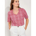 T-shirt La Fiancee Du Mekong Top col volant&eacute; coton bio MANJU Rose Grenoble