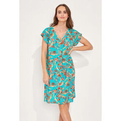 Robe courte La Fiancee Du Mekong Robe &eacute;vas&eacute;e fluide ecovero TATOUINE Bleu