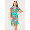Robe courte La Fiancee Du Mekong Robe &eacute;vas&eacute;e fluide ecovero TATOUINE Bleu Grenoble