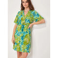 Robe courte La Fiancee Du Mekong Robe coton bio &eacute;vas&eacute;e ZAINA Vert