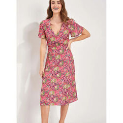 Robe La Fiancee Du Mekong Robe midi fluide imprim&eacute;e BINTOU Violet