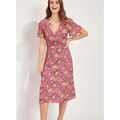 Robe La Fiancee Du Mekong Robe midi fluide imprim&eacute;e BINTOU Violet
