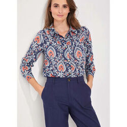 Chemise La Fiancee Du Mekong Chemise imprim&eacute;e coton bio CAROLA Bleu