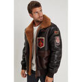 Veste Daytona JAKE DFH WASH BADGES TOBACCO COGNAC