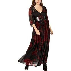 Robe Guess Robe Longue Dentelle Femme W84k55 Noir Et Rouge
