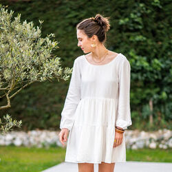Robe courte C&eacute;leste SIXTINE Blanc