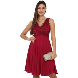 Robe La Modeuse Robes pour femme - Rouge fonc&eacute; - Rouge