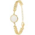 Bracelets Sc Boh&egrave;me B3342-BLANC-PIERREDEJADE Dor&eacute;