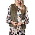 Gilet Oakwood Gilet sans manches en fourrure femme Ref 42156 Kaki Grenoble