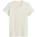 T-shirt Maison Lemahieu T-shirt gaufr&eacute; manches &agrave; revers Beige