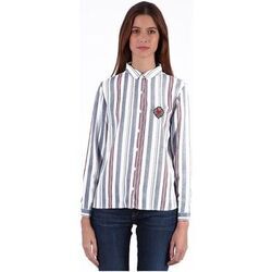 Chemise Kaporal Chemise &agrave; Rayure Ouverture Dos Femme Blanc Bleu Rouge Blanc