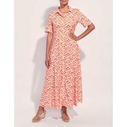 Robe La Fiancee Du Mekong Robe chemise longue imprim&eacute;e Ecovero GUADALUPE Rose