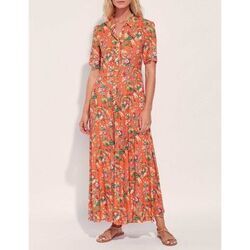 Robe La Fiancee Du Mekong Robe chemise longue imprim&eacute;e Ecovero GUADALUPE Orange