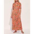 Robe La Fiancee Du Mekong Robe chemise longue imprim&eacute;e Ecovero GUADALUPE Orange