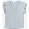 T-shirt Le Temps des Cerises Top ryls bleu ciel iris&eacute; Gris