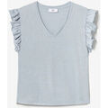 Tee-shirts sur Grenoble : T-shirt Le Temps des Cerises Top ryls bleu ciel iris&eacute; Gris