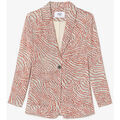 Veste Le Temps des Cerises Veste blazer mena &agrave; motif orange et noir Orange