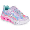 Baskets basses enfant Skechers FLUTTER HEART LIGHTS Argent&eacute;