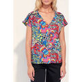 Chemise La Fiancee Du Mekong Blouse fluide imprim&eacute;e col V Ecovero VALERIA Noir Grenoble