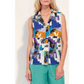 Chemises sur Grenoble : Chemise La Fiancee Du Mekong Chemisier imprim&eacute; sans manche coton lin ROSA Violet