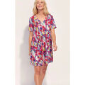 Robe courte La Fiancee Du Mekong Robe &eacute;vas&eacute;e imprim&eacute;e gaze de coton XIABO Rose