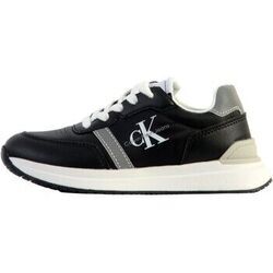 Baskets basses enfant Calvin Klein Jeans Basket &agrave; Lacets Jeans Low Cut Lace-Up Noir
