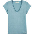 T-shirt Maison Lemahieu T-shirt col V femme lin Ciel
