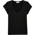 T-shirt Maison Lemahieu T-shirt col V femme lin Noir Grenoble