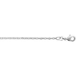 Collier Brillaxis Cha&icirc;ne maille for&ccedil;at argent rhodi&eacute; 40cm Blanc