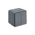 Electricit&eacute; sur Annecy : Appareillage &eacute;tanche cyklone 1 pi&egrave;ce(s) interrupteur va-et-vient double anthracite cycklone ip55 - debflex