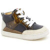 Baskets montantes enfant Pom d'Api CHAUSSURE MONTANTE MOUSSE BUMP NOIR ET JAUNE