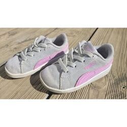Baskets basses enfant Puma Basket Argent&eacute;